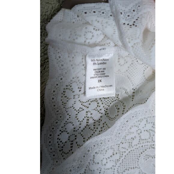 Secret Treasures Plus Size 2X XX Lace Boyshorts White Cheeky Panties Stretch New - Picture 3 of 3